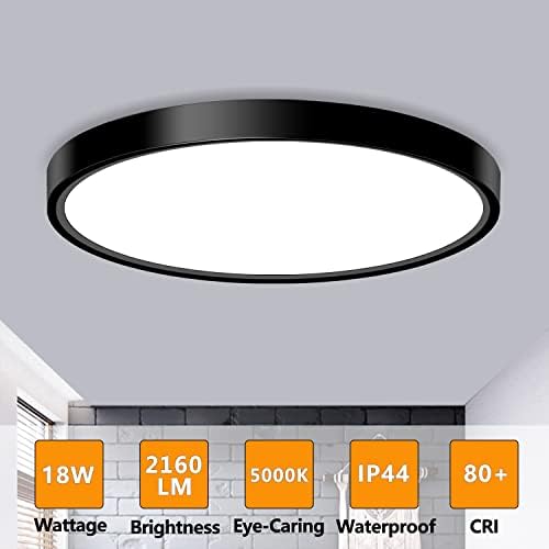 LED süllyeszthető Mennyezeti Lámpa Lámpatest, 9inch Modern Fekete LED-es Mennyezeti Lámpa, 18W 5000K, Alacsony Profil, Vékony,