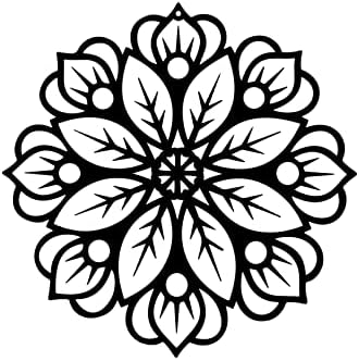RESACO Fém Mandala Virág Dekoráció Fekete Virág Wall Art 11.8 Cm Mandala Virág Falra Dekoráció Virág Fal Szobor, a Konyha Fürdőszoba,