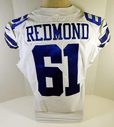 2018 Dallas Cowboys Adam Redmond 61 Játék Kiadott Fehér Jersey 46 DP15529 - Aláíratlan NFL Játék Használt Mezek