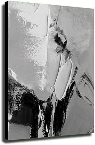 Eredeti, Kézzel Festett Textúra Olaj Festmény Fekete-Fehér Wall Art Modern Nappali Művészet Nagy Absztrakt Vászon Fekete, Fehér, olajfestmény