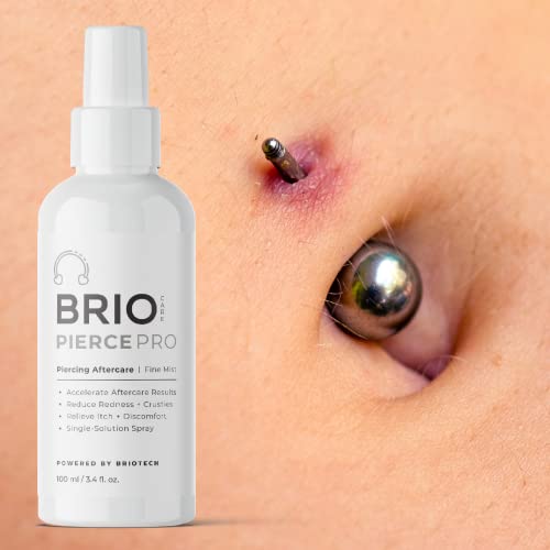 BrioCare Pierce Pro, Finom Sós Spray, Felgyorsítja a Piercing & Body Mod Utógondozás, Megnyugtatja Bőrpír & Viszketést, Csökkenti a Dudorok