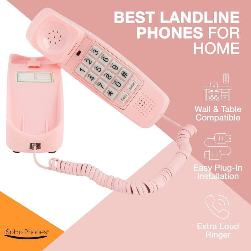 Rózsaszín Vezetékes Telefon, Otthoni Csomag szerelvény 25 Göndör Telefon Kézibeszélő Zsinór
