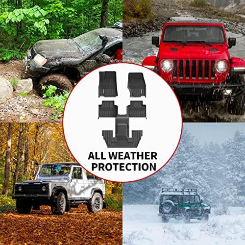 LASFIT Szőnyegek & Cargo Mat Alkalmas Jeep Grand Cherokee L 2021-2023 (CSAK 6-Utas Nélkül középkonzol) Minden Időjárási Egyéni Illeszkedik
