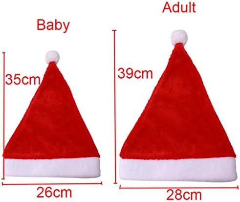 WODMB Karácsonyi Sapka Baby Felnőtt Plüss Mikulás Kalap Karácsonyi Party Dekoráció (Szín : Egy, Méret : Felnőtt 28x39cm)