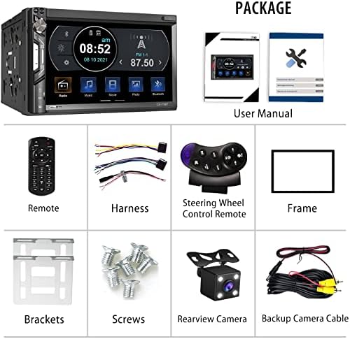 Dupla Din autórádió Vevő: 7 Hüvelykes HD Érintőképernyő Car Audio, Bluetooth – LCD Kapacitív Monitor | Mirrorlink | Live tolatókamera | USB/SD/AUX-Bemenet