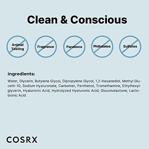 COSRX Hydrium Hármas Hatóanyag Nedvesség Ampulla, 40ml / 1.35 fl.oz | hialuronsav Viszkózus Szérum | koreai bőrápolás, Állatkísérletek