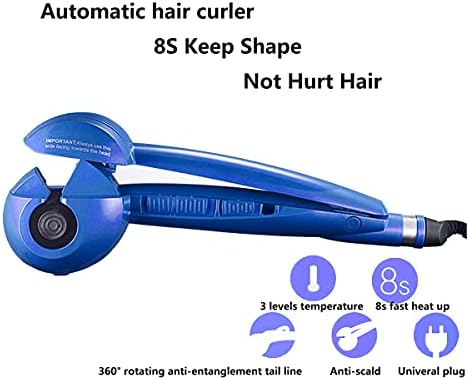 ABHI Automatikus hajcsat & Hajegyenesítőt, Állítható Hőmérséklet Anti-Forrázás 8s felmelegszik 360 Anti-Összefonódás Haj hajsütőt