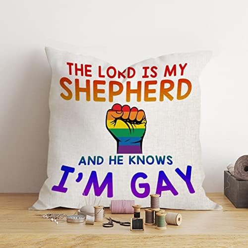 A nemek közötti Egyenlőség LGBTQ Meleg Büszkeség Leszbikus Párnát Fedezi Az Úr az Én Pásztorom, nem Tudja, hogy Meleg vagyok párnahuzat párnahuzat