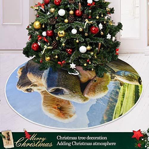 Oarencol Vicces Tehén Aranyos Állat karácsonyfa Szoknya 36 hüvelyk Karácsonyi Ünnepi Parti Fa Mat Dekoráció
