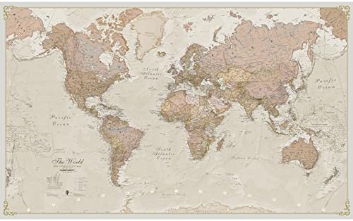 Térképek Nemzetközi Hatalmas világtérkép - Antik Világ Térkép Poszter - Laminált – 46 x 77.5