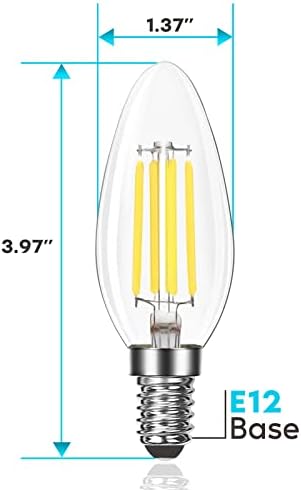 LUXRITE 24-Pack Gyertyatartót LED Izzók 100 Watt Egyenértékű, 800 Lumen, 5000K Fényes Fehér, 7W, B11 Szabályozható Csillár Izzók,