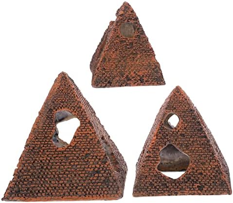 HANABASS 6 Db Halat, Rákot Rejtekhely Ház Egyiptomi Szobor Gyanta Kézműves Hal rejtekhely Élethű Piramis Dekoráció Víz alatti Műgyanta