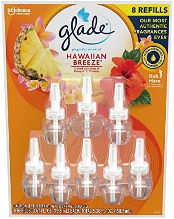 Glade Hawaiin Limited Edition PlugIns Illatos Olajok Utántöltő 25% - kal Több, 8 Ct-Hawaii-i Szél, 8 Gróf (Csomag 1), Sárga,