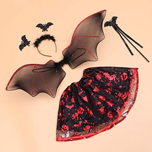 SOIMISS 4db Gyerek Halloween Ruha Gyerek Teljesítményét Szárny Bat Dekoratív Fejét Karika Stick Szoknya, a Lány Haza