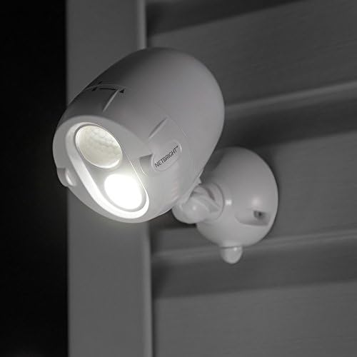 Mr Gerendák MBN340 200-Lumen Hálózati LED Vezeték nélküli Mozgás Érzékelő Reflektorfénybe Rendszer Nettó Fényes Technológia, Fehér