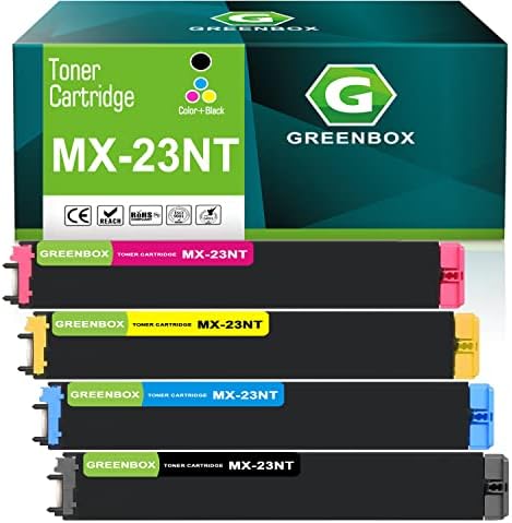 GREENBOX Kompatibilis MX-23NT Nagy kapacitású Festékkazetta Cseréje a Sharp MX-23NT MX-23NT-BA MX-23NT-CA MX-23NT-MA MX-23NT-YA a MX2314 MX1810U