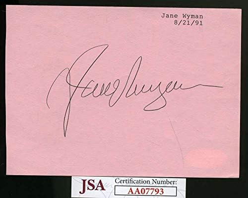 JANE WYMAN Aláírt SZÖVETSÉG Coa Album Oldal Autogramot Hiteles