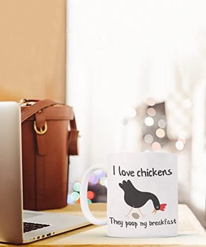 Byzee Vicces Csirke Bögre Szeretem a Csirkék tojnak A Reggeli | Buta Kávét Ajándék Csirke Szeretők | Őrült Csirke Hölgy | Baromfi Farmer