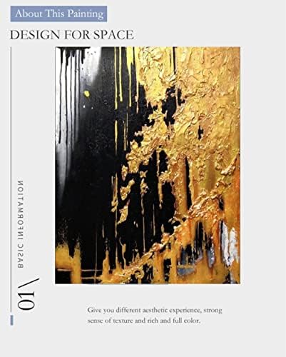ZZCPT Modern Absztrakt Alkotás Táj olaj festmény, absztrakt arany levél festmény, poszt-modern egyszerűség - ban Kézzel Festett