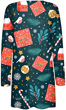 Karácsonyi Jelmez Női, 2022 Hosszú Ujjú Nyissa ki az Elülső Kardigán Divatos Alkalmi Kényelmes Outwear Kabát Zsebekkel