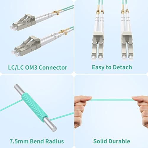 GRYVAL LC LC OM3 Optikai Patch Kábel 2m(6.56 ft), Hossza Opciók: 1m-100m, 10Gb, Optikai Kábeles Multimódusú Duplex 50/125µm LSZH, Optikai Patch