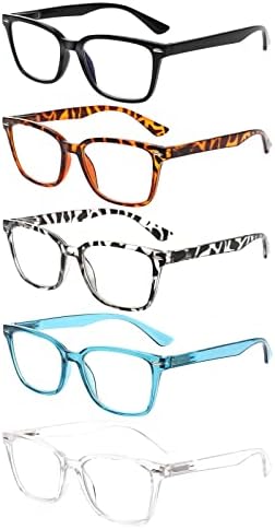 Kerecsen 5 Csomag Olvasó Szemüveg Női Kék Fény Blokkoló Olvasók Hölgyek Tavaszi Zsanérok Számítógépes Szemüveg