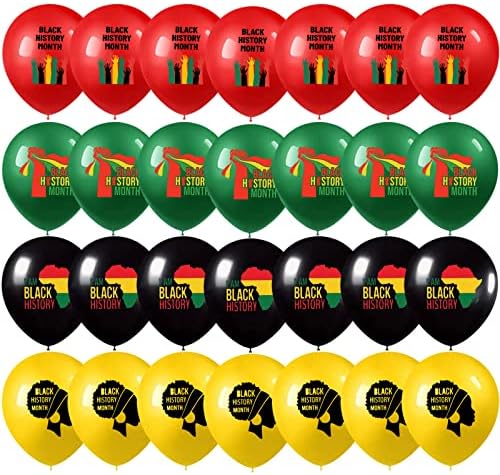36 Fekete történelmi Hónap Lufi Fekete, Sárga, Piros, Zöld Lufi az Afro-Amerikai február Fesztivál Party Dekoráció