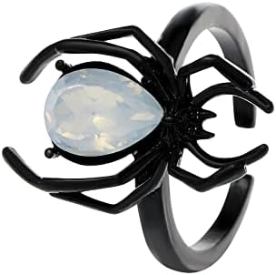 2023 Új Fekete Gyűrű Retro Unisex Divat Fém Régi Geometriai Nyitva mutatóujját Gyűrű Halloween 3 Ujj Gyűrű a Nők (Fekete, Egy Méret)