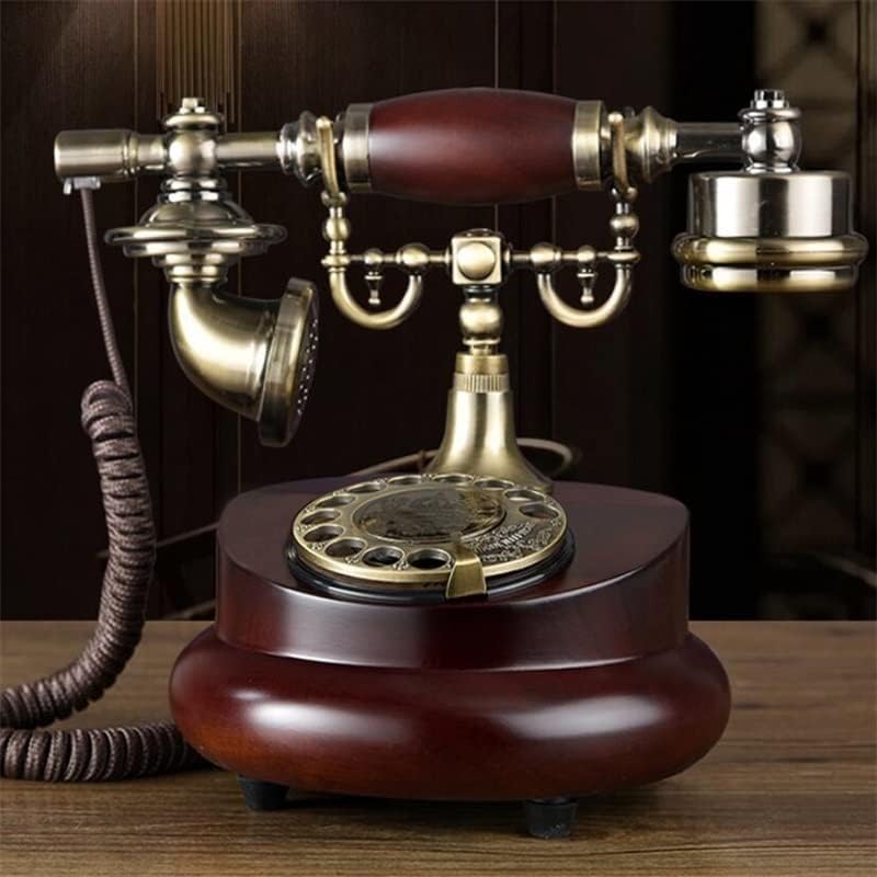 GaYouny Vezetékes Telefon Rögzített Digitális Retro Telefon Forgó Tárcsa Dekoratív Telefonok Vezetékes Otthoni Office (Szín : Kávé)