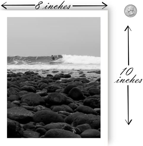 Tinta Inc. Fekete, Fehér, Strand Ujjlenyomat-Óceán Fotózás Dekor | Strand Wall Art | Óceán Plakátok | Készlet 6 8x10 Keretben