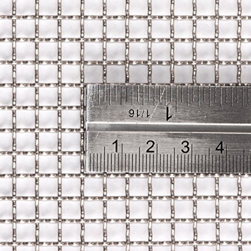 Fonott Drótháló, 4 háló (1,2 mm-es Vezetékek) (Rozsdamentes Acél 316L) – 5,2 mm-es Nyílás – Inoxia által Vágott Méret: 15cm x 15cm