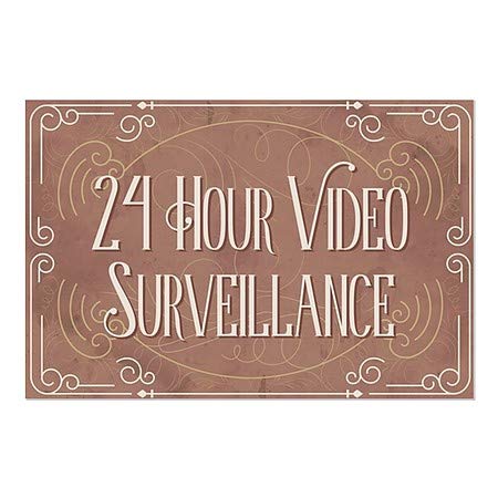 CGSignLab |24 Órás Videó Megfigyelő -Viktoriánus Kártya Ablak Ragaszkodnak | 30x20