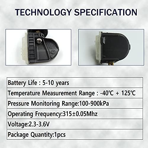 HiSport TPMS Abroncs Nyomás Érzékelő F2GZ1A189A - 1db keréknyomás Ellenőrző Rendszer tpms Érzékelő 315Mhz Kompatibilis 2015-2018