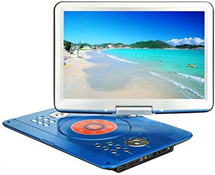 YOOHOO 16.9 Hordozható DVD Lejátszó, 6 Óra Akkumulátor,14.1 HD Forgatható Nagy Kijelző,Távirányító,Támogatja az SD Kártya, USB-Port,