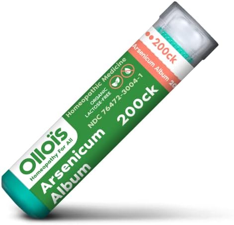 OLLOIS Arsenicum Album 200ck, Szerves, laktózmentes, Vegetáriánus, Homeopátiás Gyógyszer, 80 Pellet (Csomag 1)