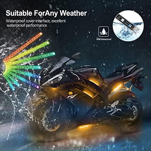 12db Motorkerékpár underglow LED-es Fény Szett, RGB Motoros LED Szalag Világítás a Zene Mód, Többszínű féklámpa & Biztosíték