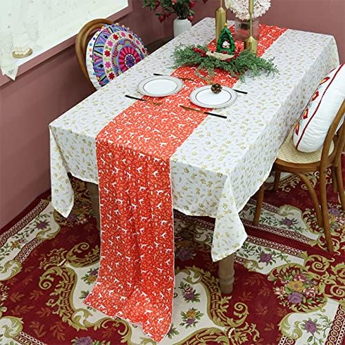 DEKIKA Tökéletes Karácsonyi Dekorációs Ajándék,Piros Karácsonyi Asztal Zászló Karácsonyi Ünnepi Konyha asztali Futó Karácsonyi Terítő Placemats