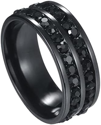 2023 Két Új, Univerzális, Teljes Gyűrűk Sor Gyűrűk Nők a Férfiak, mind a Gyémánt Gyűrű Gyűrűk Tizenéves Fiúk (Fekete, 8)