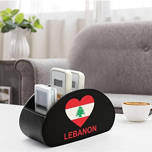 A szerelem Libanon TV Távirányító tartó, 5 Rekeszes PU Bőr Szervező Asztal Caddy Tároló Doboz
