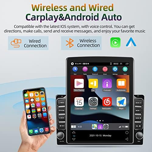 [2+32G] Android 11 Dupla Din autórádió Apple Carplay Android Auto, 9,7 hüvelykes Függőleges érintőképernyő Rádió-Navigációs GPS Egységek AHD