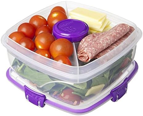 Sistema Menni Gyűjtemény Salátát Élelmiszer-Tároló Tartály (2 Csomag), 37 oz, Tiszta Válogatott Színes Díszítéssel