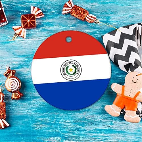 Paraguay Zászló Karácsonyi Kerámia Dísz Megemlékezés Nemzeti Nap Karácsonyi Díszek Lógnak a Díszek Klasszikus Karácsonyi Emlék