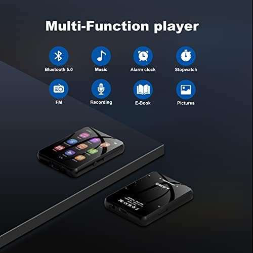 A 32 gb-os MP3 Lejátszó, Bluetooth 5.0, Teljes érintőképernyő, MP3 vagy MP4 Lejátszó, Gyerekek MP3 Lejátszó Hordozható Hangszóró