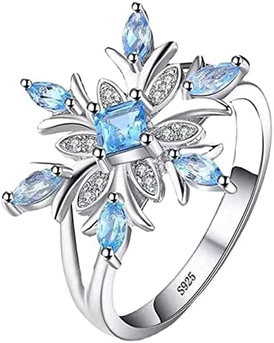2023 Új Virág Eljegyzési Hópehely Gyűrű, Kiegészítők, Ékszerek, Gyűrűk, Női Divat Felejtsd el, Gyűrűk, Nők (Kék, 6)