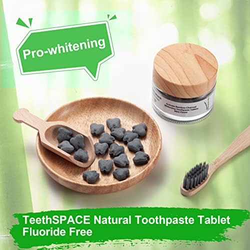 TeethSPACE Fogkrém Tabletta Nélkül Fluoride丨Zero Waste丨Eco-Friendly丨Travel Méret Toothpaste丨TSA Compliant丨Great Szabadtéri Élő，Camping&On-the-Go