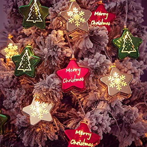 FUUBAMB00 10 Led-ek Karácsonyi String Fények elemes Karácsonyi Dekorációk, Dekor, Meleg Fehér Fény Kültéri Beltéri Haza Fél