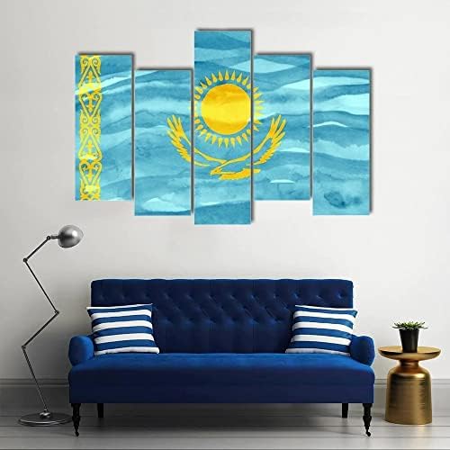 ERGO PLUSZ Zászló Kazahsztán Wall Art Lenyűgöző Feszített Festmény Kész Lógni lakberendezés - Tökéletes Nappali, Galéria falán