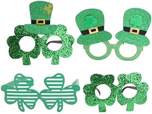 4 Pár St Patrick' s Day Szemüveg Dekoráció Parti Szemüvegek Fotó Kellék (Zöld) Dekoráció Bankett Ünnep Szívességeket