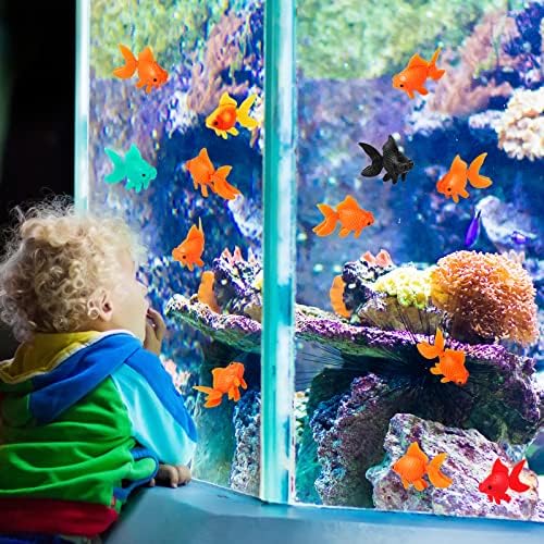 CCOZN 12 Db Mesterséges Hamis Hal Akvárium, akvárium Tartály Terrárium Dekoráció Mozgó Lebegő Glodfish Dísz 5 Szín, Műanyag, Arany Hal