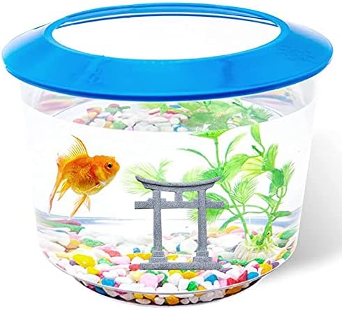 livelyfish Akvárium Ázsiai Dekoráció Japán Shinto Torii Kapu akvárium Dísz Miniatűr Oltár Japán Stílus Homokkő Víz alatti Táj Dekoráció, S